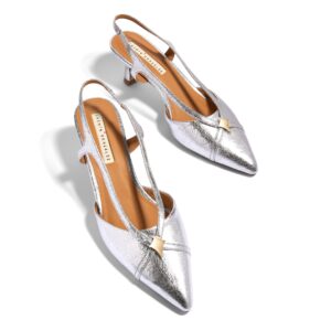 DIAMOND SILVER CRAQUÉ SLINGBACK 50MM JG02