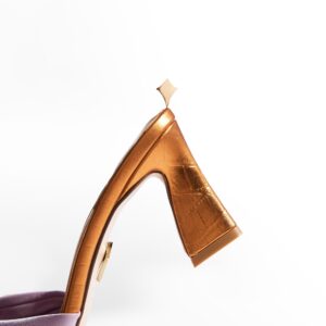Diamond Drape Orquídea & Croco Metallic Orange 70MM JG03
