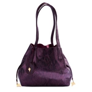 Diamond Shopper Burgundy Dots Bag JG01
