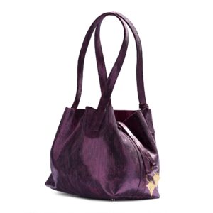 Diamond Shopper Burgundy Dots Bag JG03