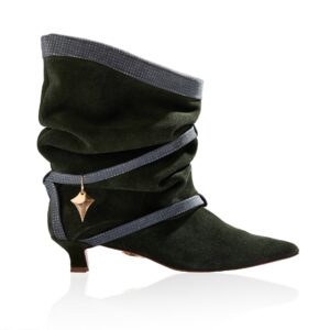 BOMBI GREEN OLIVE & SILVER DOTS JG01
